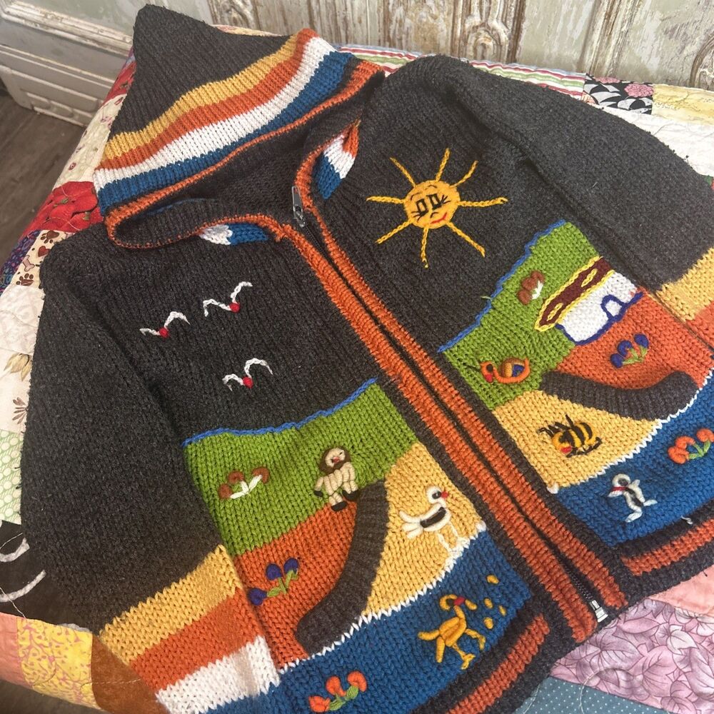 Peruvian Wool Handmade Children’s Sweater Boho Crunchy Granola Cottage